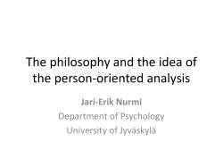 Philosophy and idea of the person