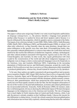 Globalization and the Myth of Killer Languages: What`s Really Going