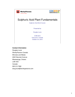 Sulphuric Acid Plant Fundamentals