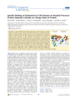 Specific Binding of Cholesterol to C99 Domain of Amyloid Precursor