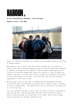 (Belgium) / Sara Vertongen English version > Feb 2018 Haroun is a