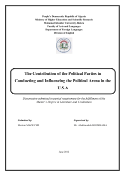 The Contribution of the Political Parties in the U.S.A