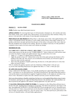 Kling-Strip Usage Data - Strippers Paint Removers