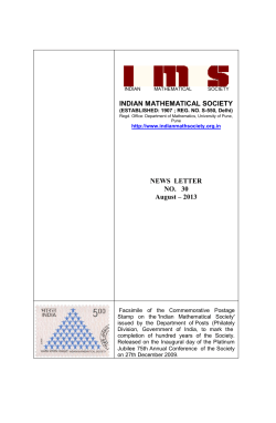 IMS News Letter 30 - Indian Mathematical Society