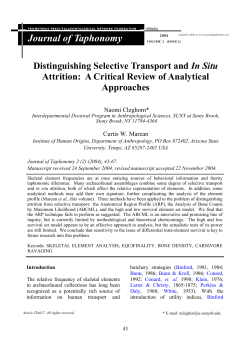 PDF article - Journal Of Taphonomy