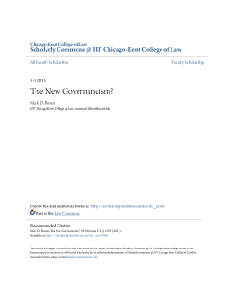 The New Governancism? - Scholarly Commons @ IIT Chicago