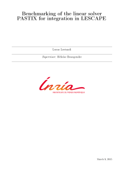 Benchmarking of the linear solver PASTIX for integration in