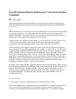 Can the Internet Rescue Democracy? Toward an On