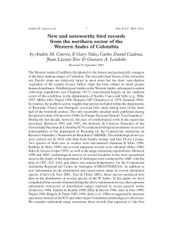 New and noteworthy bird records from the northern sector of the