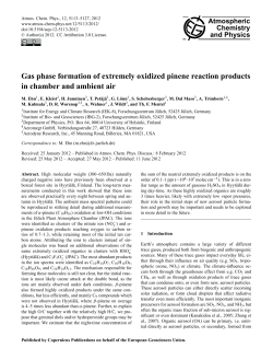 Gas phase formation of extremely oxidized pinene reaction products