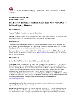 Fox Factory Recalls Mountain Bike Shock Absorbers Due to Fall and