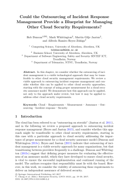 Could the Outsourcing of Incident Response Management Provide a