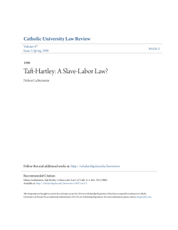Taft-Hartley: A Slave-Labor Law?