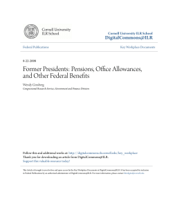 Former Presidents: Pensions, Office Allowances, and Other Federal