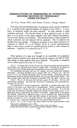 observations of remissions in hyperthyroidism induced