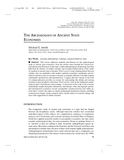 The Archaeology of Ancient State Economies.