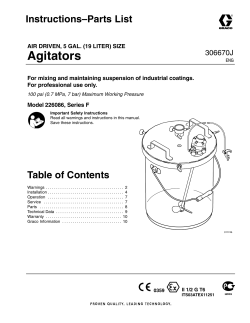 306670J, 5 Gallon (19 Liter) Agitator, Instructions