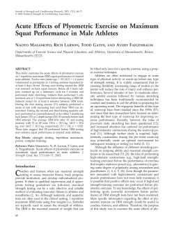 Acute Effects of Plyometric Exercise on Maximum