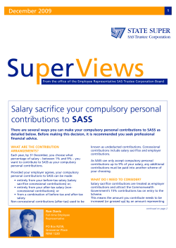 Salary sacrifice your compulsory personal contributions to SASS
