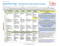 Student Plan of Study – Health Informatics-
