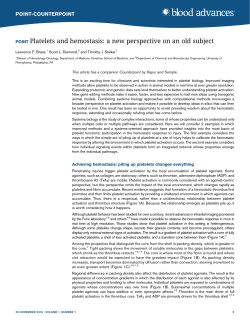Platelets and hemostasis: a new perspective on