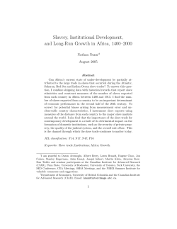 Slavery, Institutional Development, and Long