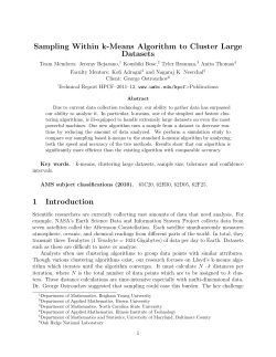 Sampling Within k-Means Algorithm to Cluster Large