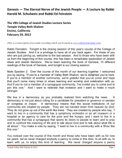 Genesis &mdash; The Eternal Nerve of the Jewish People &mdash; A Lecture by