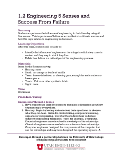 1.2 Engineering 5 Senses and Success From Failure