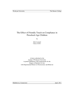 The Effect of Friendly Touch on Compliance in