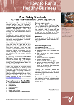 How to run a healthy business: Food Safety Standards