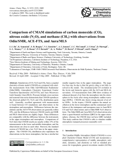 Comparison of CMAM simulations of carbon monoxide (CO), nitrous