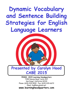 Dynamic Vocabulary and Sentence Building and