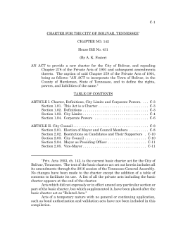 charter for the city of bolivar, tennessee