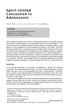 Sport-related Concussion in Adolescents
