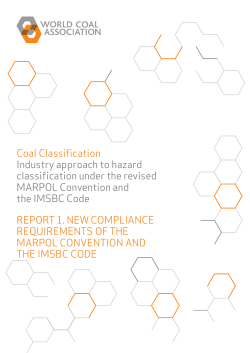 Coal Classification Industry approach to hazard classification under