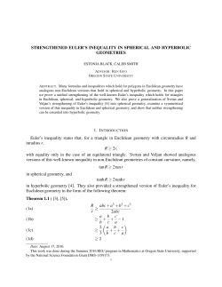 Strengthened Euler`s inequality in spherical and hyperbolic