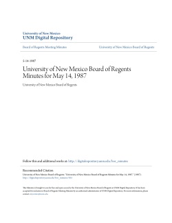 University of New Mexico Board of Regents Minutes for May 14, 1987