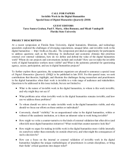 The CFP for this special issue - Invisible Work in the Digital Humanities