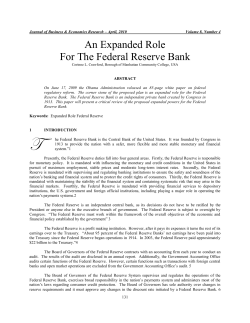 An Expanded Role for the Federal Reserve Bank