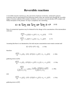 The enzyme kinetics of reversible reactions/title>