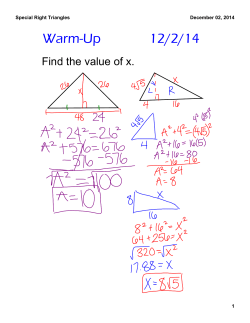 Special Right Triangles