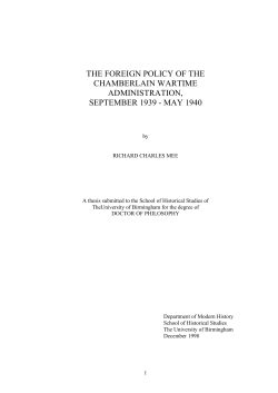 the foreign policy of the chamberlain wartime administration
