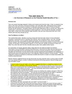 DRAFT FOR APPROVAL 6/7/00 - The Tea Association of The USA