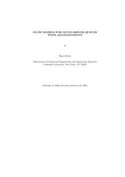 FLUID MODELS FOR MULTI-SERVER QUEUES WITH