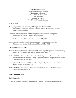 Elsky_CV_February 2015 - Society for the Humanities