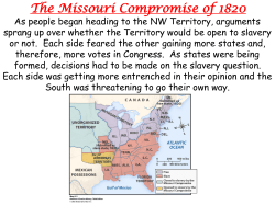 The Missouri Compromise of 1820