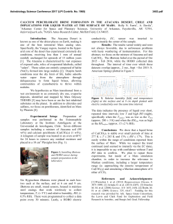CALCIUM PERCHLORATE BRINE FORMATION IN THE ATACAMA