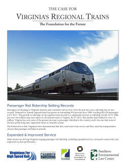 The Case for Virginia`s Regional Trains