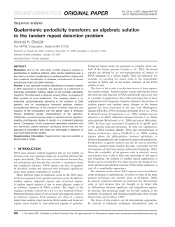 Quaternionic periodicity transform: an algebraic solution to the
